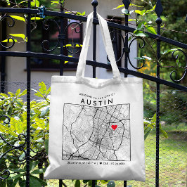Austin Love Locator | Stadsplattegrond Bruiloft We Tote Bag