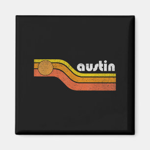Austin - Mannen Vrouwen 70s 80s Graphic Cool Re Magneet