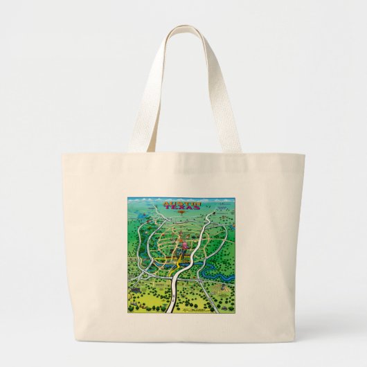 Austin Map Grote Tote Bag (Voorkant)