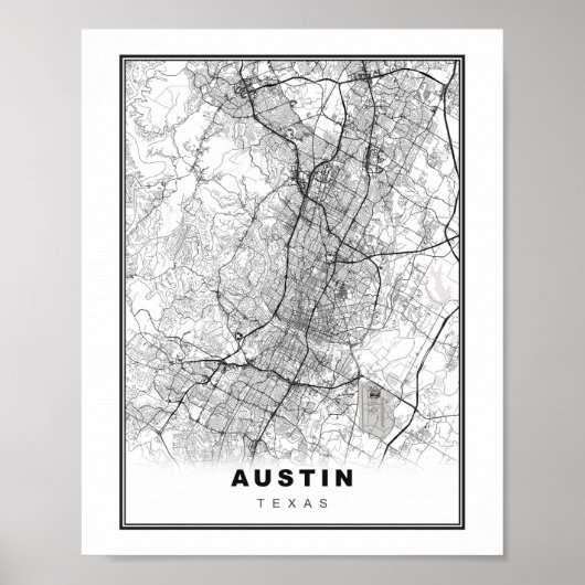 Austin Map Poster (Voorkant)