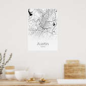 Austin Map - Texas - City Map Poster (Keuken)