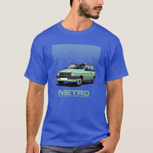 Austin Metro Enkele Illustratie Mintgroen T-shirt