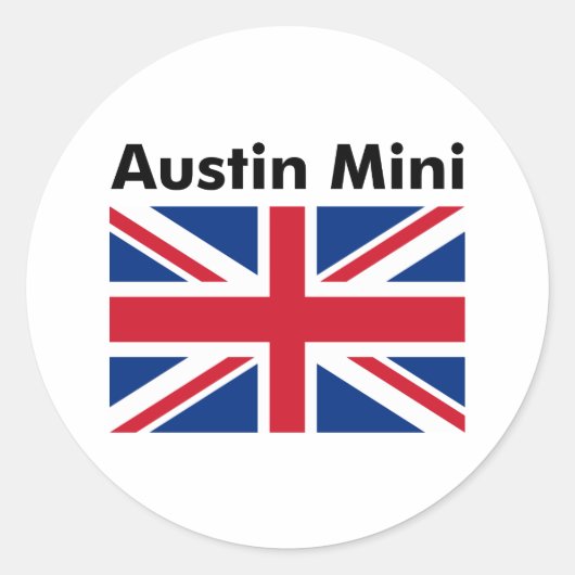 Austin Mini Ronde Sticker (Voorkant)