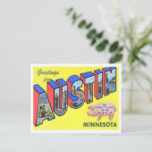 Austin, Minnesota  Big Letters Briefkaart (Staand voorkant)