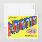 Austin, Minnesota  Big Letters Briefkaart (Voorkant / Achterkant)