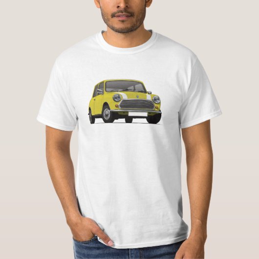 Austin Morris Mini met witte strepen - 15 kleuren T-shirt (Voorkant)