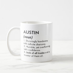 Austin naam, Bewerkbare naam, Aangepaste naam Koffiemok