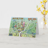 Austin om de Kaart van de Pret van Texas van de (Gele Bloem)