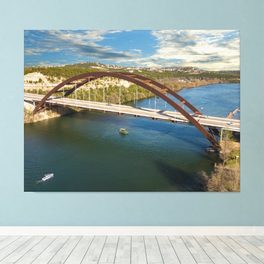 Austin Pennybacker Bridge Canvas Afdruk (Insitu (Houten vloer))