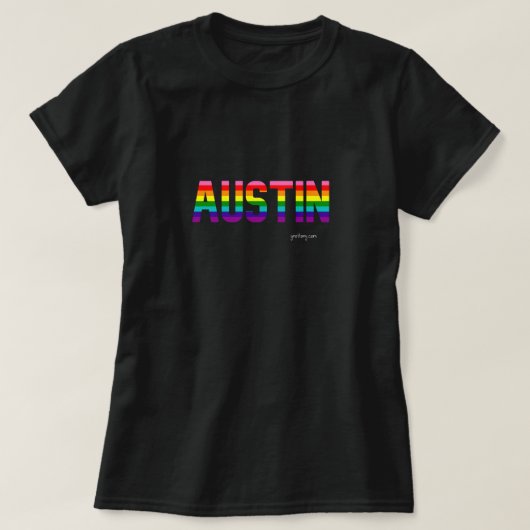 Austin Pride T Shirt W. | Regenboogvlag (Design voorkant)