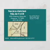 Austin Ranch logo, een repetitiediner..., in ho... Uitnodiging Briefkaart (Achterkant)