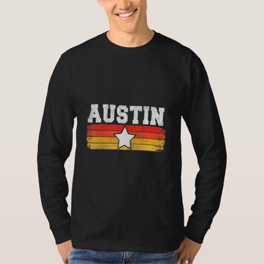 Austin Retro Star Texas Pride Vacation Humor T-shirt (Voorkant)