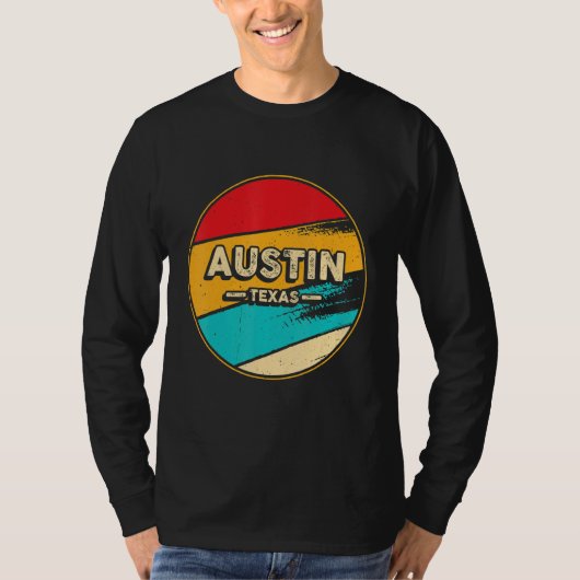 Austin Retro  Sunset Us State Austin T-shirt (Voorkant)
