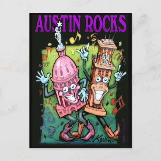Austin Rocks Briefkaart (Voorkant)