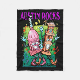Austin Rocks Fleece Deken