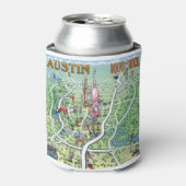 Austin Round Rock, Texas Fun Map Blikjeskoeler (Blikje Voorkant)