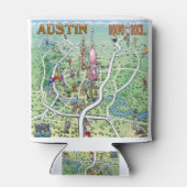 Austin Round Rock, Texas Fun Map Blikjeskoeler (Achterkant)