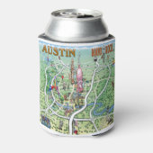 Austin Round Rock, Texas Fun Map Blikjeskoeler (Blikje Achterkant)