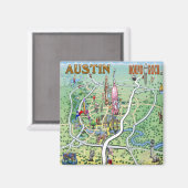Austin Round Rock, Texas Fun Map Magneet (Voorkant / Achterkant)