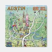 Austin Round Rock, Texas Fun Map Magneet (Voorkant)