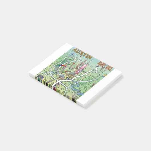 Austin Round Rock, Texas Fun Map Post-it® Notes (Schuin)