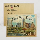 Austin Save the Date Texas Aankondigingskaart (Voorkant / Achterkant)