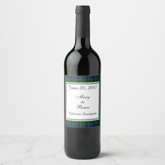 Austin Scottish Wedding Wine Label Wijn Etiket (Voorkant)