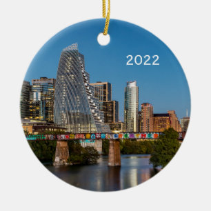 Austin Silhouette Overdag & Schemering, Texas Orna Keramisch Ornament