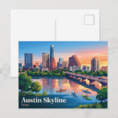 Austin Silhouette USA Briefkaart (Voorkant / Achterkant)