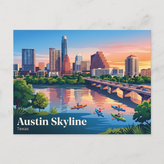 Austin Silhouette USA Briefkaart (Voorkant)