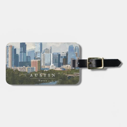 Austin Skyline Bagagelabel (Voorkant horizontaal)