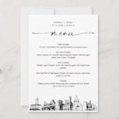 Austin Skyline Bruiloft Diner Menu Kaart 5x7 (Voorkant)