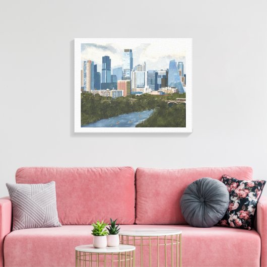 Austin Skyline Canvas Afdruk (Insitu (Woonkamer))