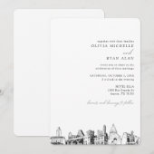 Austin Skyline Destination Wedding Invitation Kaart (Voorkant / Achterkant)