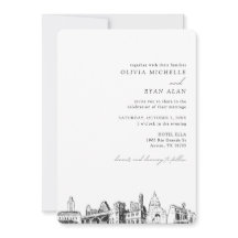 Austin Skyline Destination Wedding Invitation