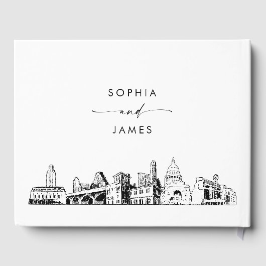 Austin Skyline Huwelijk Gastenboek (Achterkant)