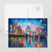 Austin Skyline in de nacht van de cityscape Kunstc Briefkaart (Voorkant / Achterkant)