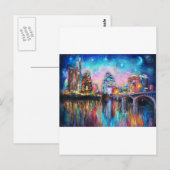 Austin Skyline in de nacht van de cityscape Kunstc Briefkaart (Voorkant / Achterkant)