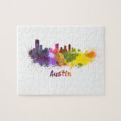 Austin skyline in watercolor legpuzzel (Horizontaal)