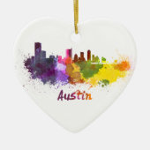 Austin skyline in waterverf keramisch ornament (Voorkant)