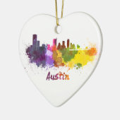 Austin skyline in waterverf keramisch ornament (Links)