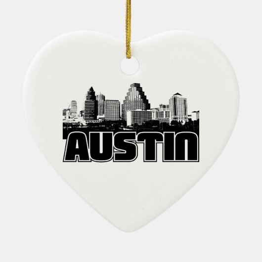 Austin Skyline Keramisch Ornament (Achterkant)