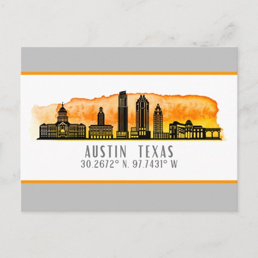 Austin Skyline Latitude Briefkaart (Voorkant)