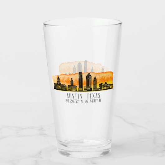 Austin Skyline Latitude Glas (Achterkant)