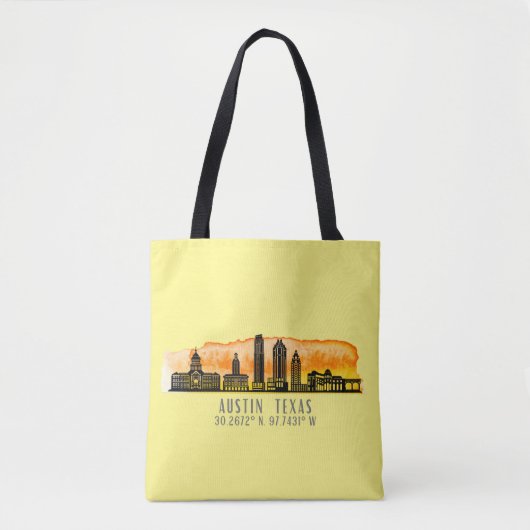 Austin Skyline Latitude Tote Bag (Voorkant)
