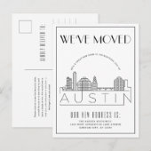 Austin Skyline Modern Deco | Adreswijziging Aankondigingskaart (Voorkant / Achterkant)