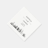 Austin Skyline moderne bruiloft cocktail Servet (Hoek)