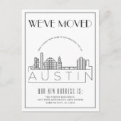 Austin Skyline Moderne Deco | Adreswijziging Aankondigingskaart (Voorkant)