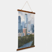 Austin Skyline Painted Art Print Hangend Wandkleed (Gebogen)