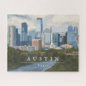 Austin Skyline Painted Art Print Legpuzzel (Horizontaal)
